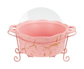 Vicenza Wadah Saji Bulat Motif Marmer Pink BM681